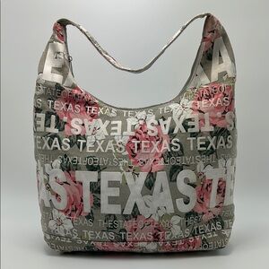 Robin Ruth Women's Hobo Bag Large Printed Texas Gray Pink Artistic Collage Boho